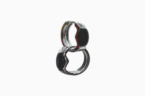 Divya दिव्या | Onyx | Hoop | Silber | Rhodiniert